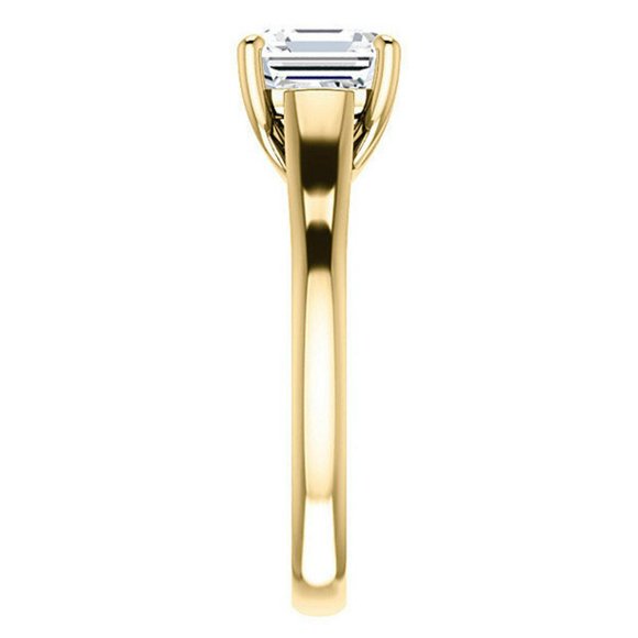 3.0Ct-8.5mm Trellis Solitaire Asscher Cut Moissanite Engagement Ring - Picture 9 of 15